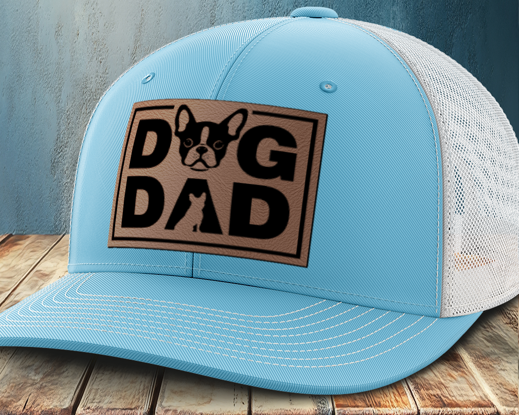 Dog Dad, Leather Patch Trucker Hat