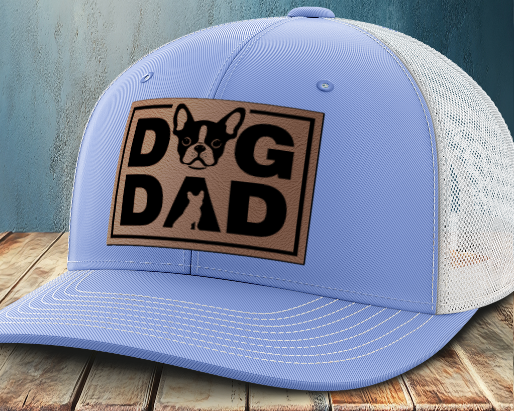 Dog Dad, Leather Patch Trucker Hat