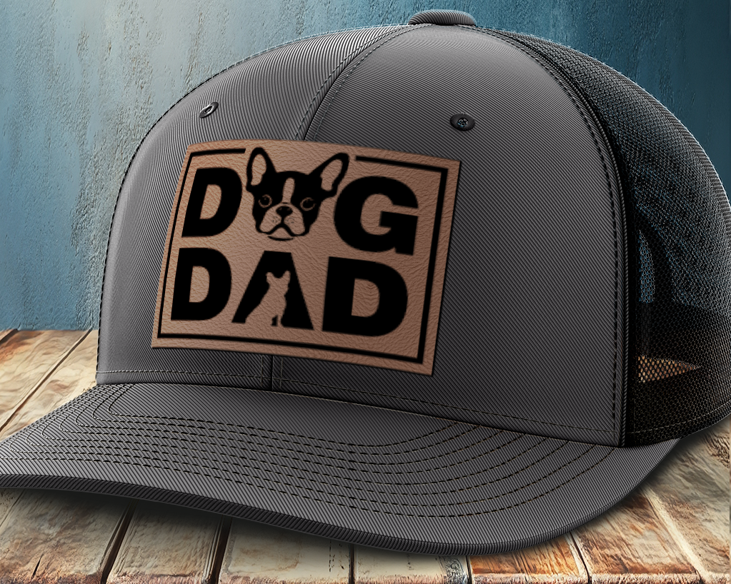 Dog Dad, Leather Patch Trucker Hat