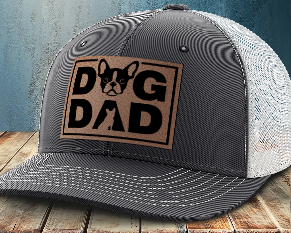 Dog Dad, Leather Patch Trucker Hat