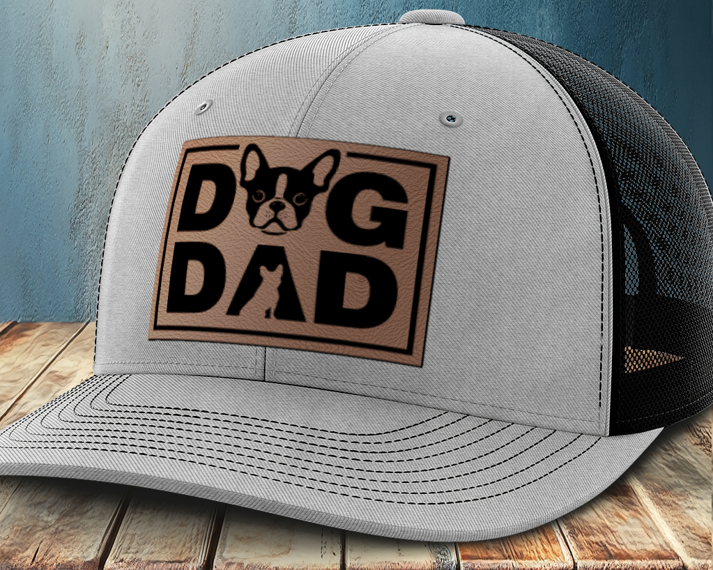 Dog Dad, Leather Patch Trucker Hat