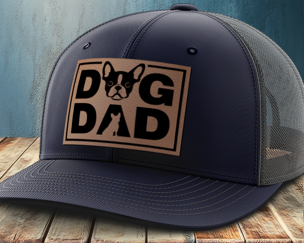 Dog Dad, Leather Patch Trucker Hat